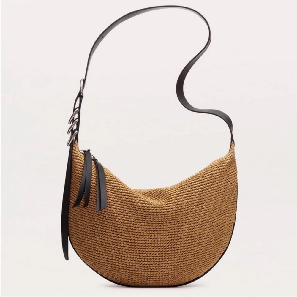 rag & bone Tan Woven Crescent Hobo with Black Strap